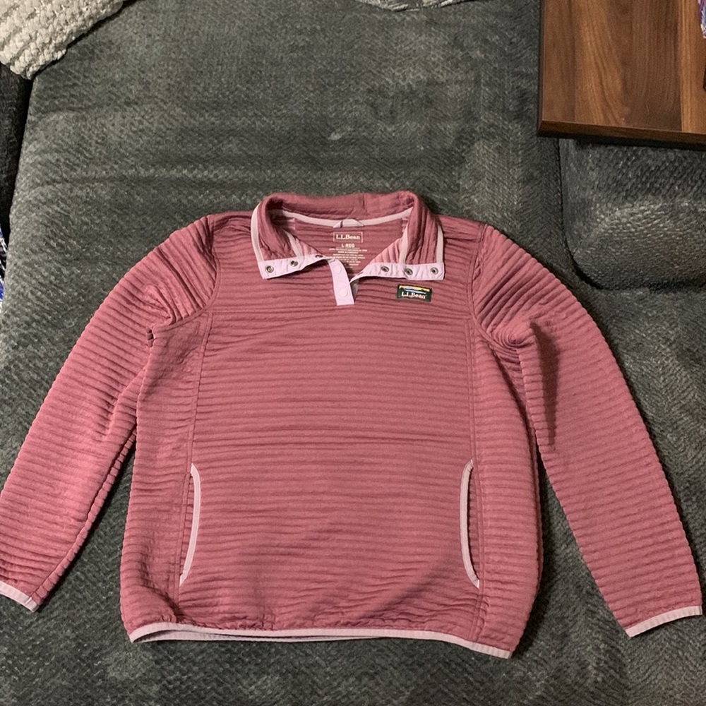 LL Bean Airlight Quarter Snap Pullover